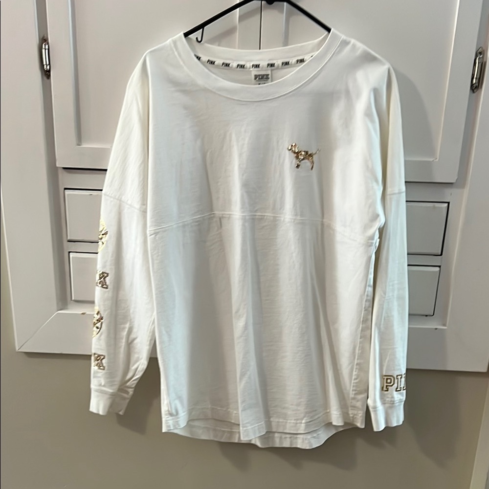 PINK Victoria's Secret White Long Sleeve Shirt